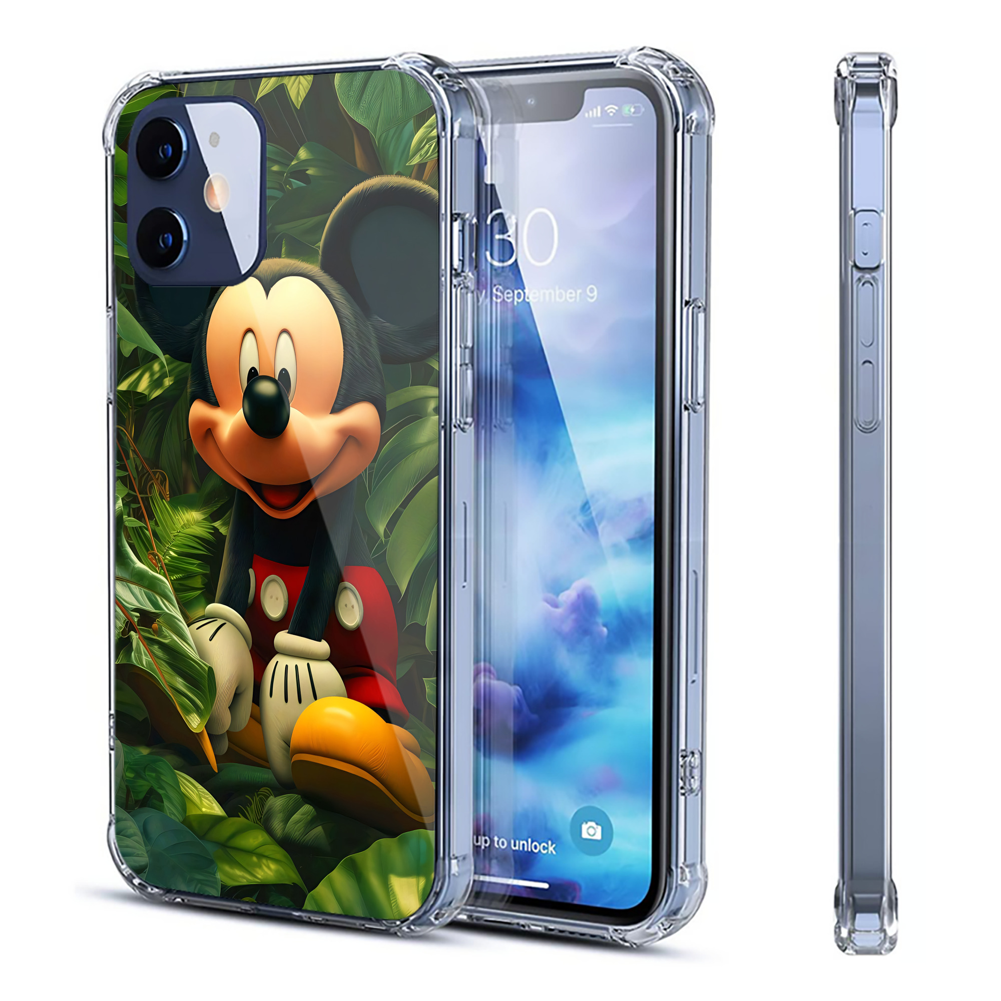 （画像用） ミッキーマウス Mickey Mouse 【iPhone 12シリーズ対応】透明スマホケース（クリアソフトケース）